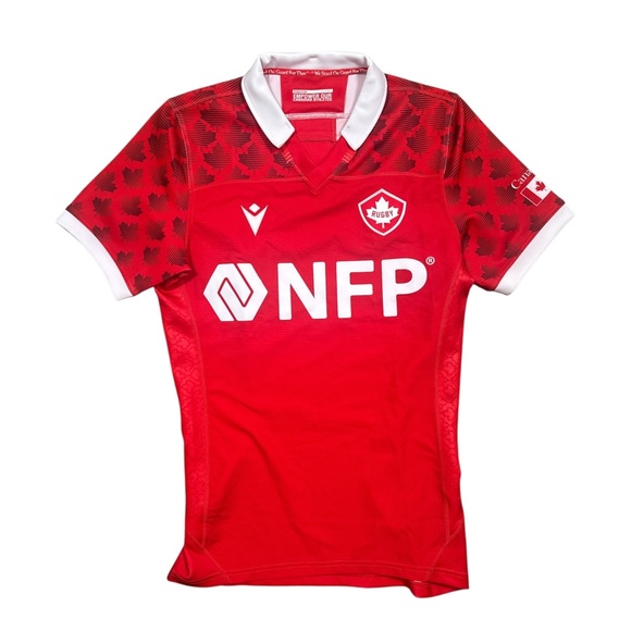 Macron Team Canada Womens Rugby WXV 2023 Red Jersey Womens Large - Picture 1 of 12